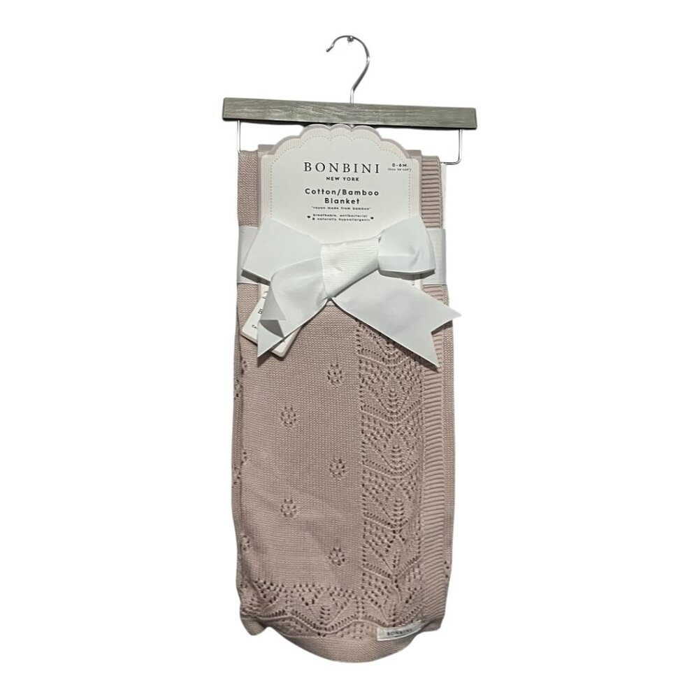 Bonbini NY Baby Blanket Cotton Bamboo 9-6 Months 38"x28" Pink Brand New